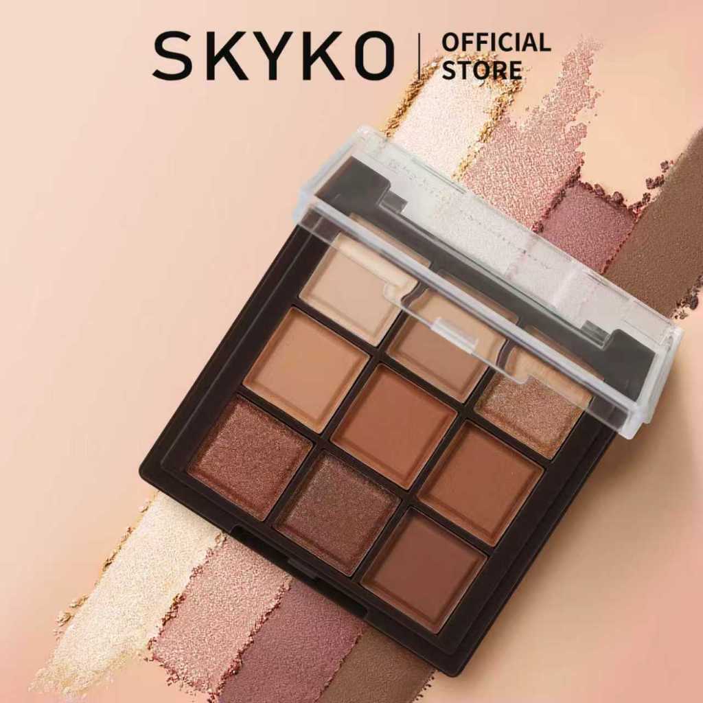 SKYKO 9 Màu Phấn Mắt Lấp Lánh Lấp Lánh Nhẹ Phấn Mắt Bột Pembayang mata