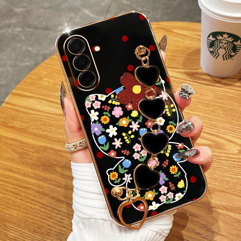 Ốp Điện Thoại YBD Cho Samsung Galaxy A17 A13 A14 A15 A16 A04S A05S M14 F14 4G 5G Sáng Tạo Mới Gấu Hoa Cao Cấp Vỏ Mềm