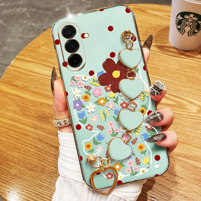 Ốp Điện Thoại YBD Cho Samsung Galaxy A17 A13 A14 A15 A16 A04S A05S M14 F14 4G 5G Sáng Tạo Mới Gấu Hoa Cao Cấp Vỏ Mềm