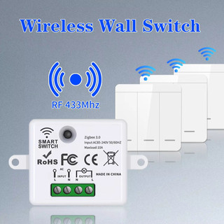 Bảng điều khiển tường RF thông minh không dây 433Mhz có điều khiển từ xa Bộ thu rơle Mini 1 / 2 / 3gang Công tắc đèn Led tại nhà