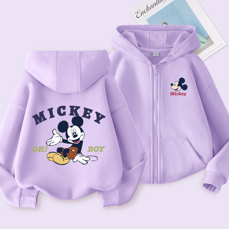 W.G.Q Áo Hoodie cho bé trai / bé gái , áo khoác mỏng mùa xuân thu với in hình chuột Mickey Disney, mềm mại thoải mái thời trang phù hợp