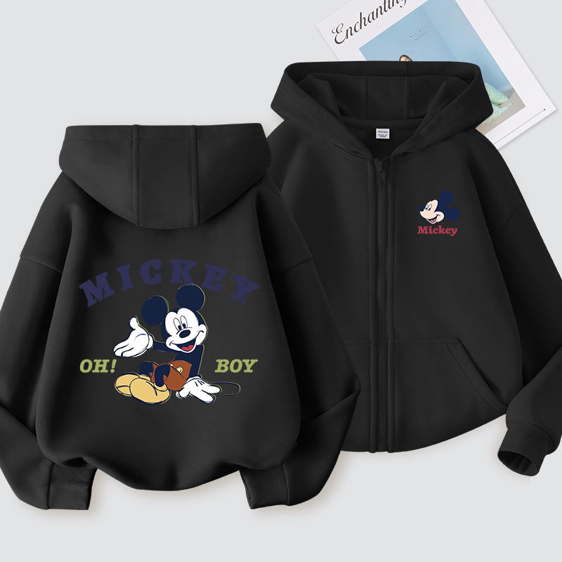 W.G.Q Áo Hoodie cho bé trai / bé gái , áo khoác mỏng mùa xuân thu với in hình chuột Mickey Disney, mềm mại thoải mái thời trang phù hợp