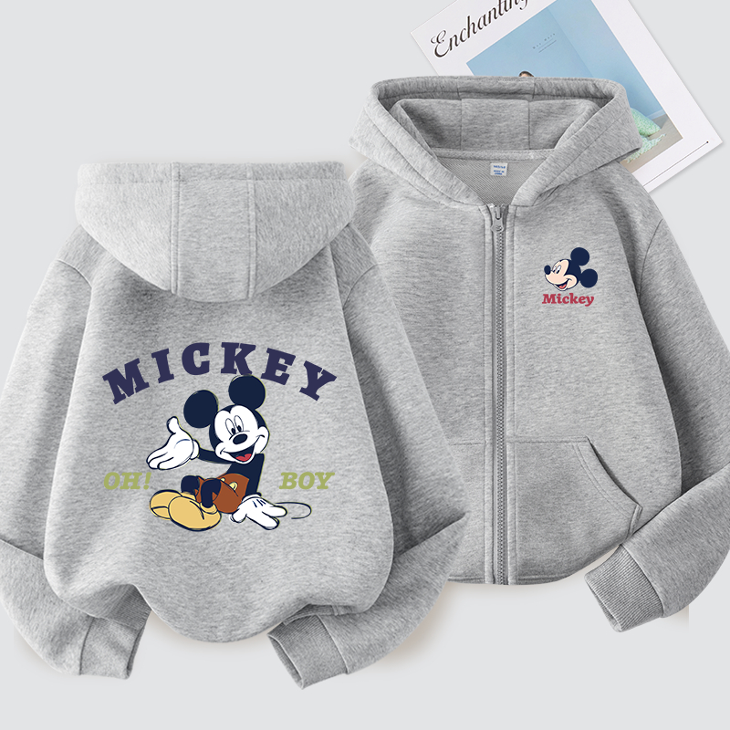 W.G.Q Áo Hoodie cho bé trai / bé gái , áo khoác mỏng mùa xuân thu với in hình chuột Mickey Disney, mềm mại thoải mái thời trang phù hợp