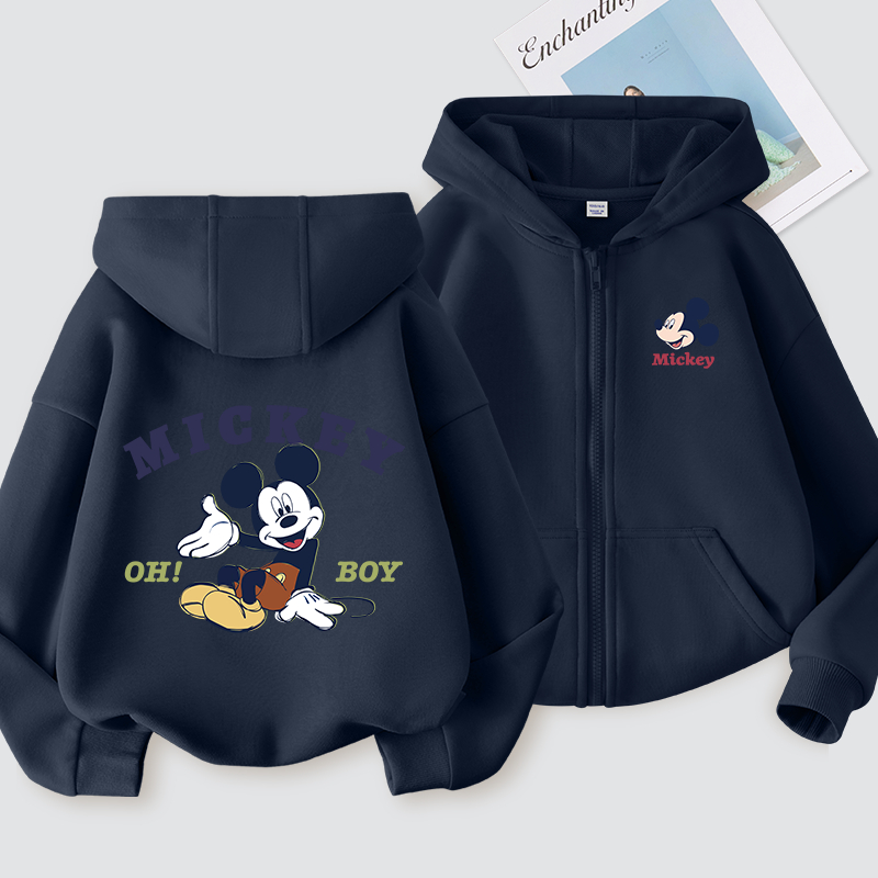W.G.Q Áo Hoodie cho bé trai / bé gái , áo khoác mỏng mùa xuân thu với in hình chuột Mickey Disney, mềm mại thoải mái thời trang phù hợp