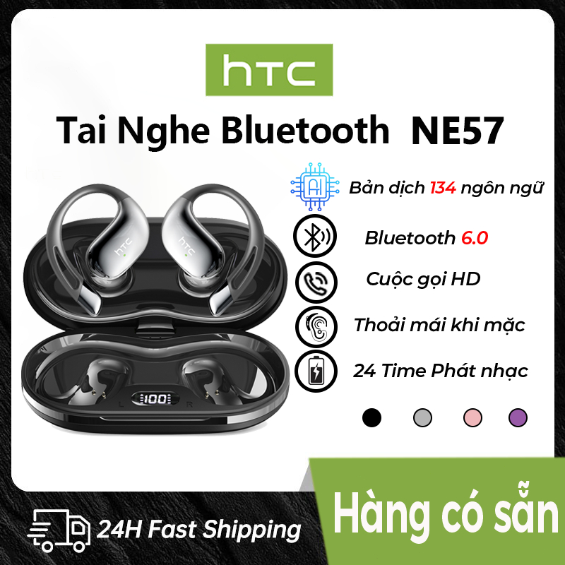 HTC NE57 Tai Nghe Phiên Dịch bluetooth 6.0 Tai nghe không dây âm thanh nổi HiFi Al Tai nghe không dây dịch