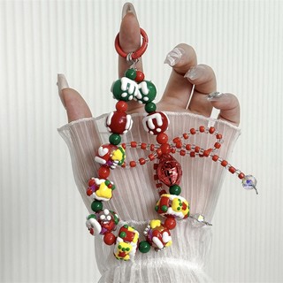 Dây buộc điện thoại di động Dây đeo cổ tay đính cườm Handmade DIY Dây chuyền ngắn Điện thoại di động Dây chuyền chống thất lạc
