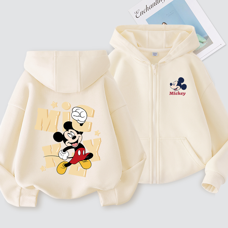 W.G.Q Áo Hoodie cho bé gái / bé trai, áo khoác mỏng mùa xuân thu với in hình chuột Mickey Disney, mềm mại thoải mái thời trang phù hợp