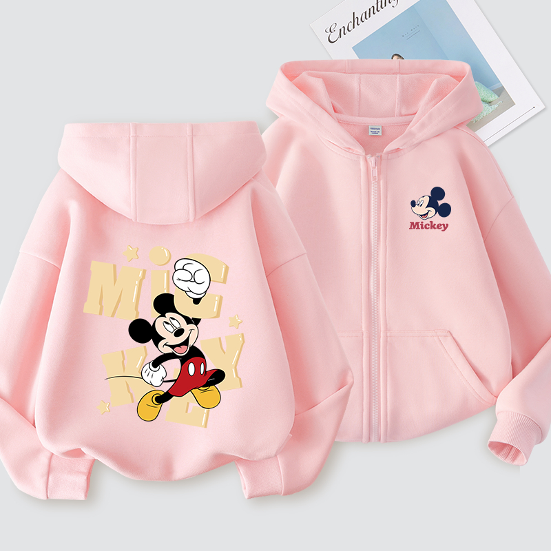 W.G.Q Áo Hoodie cho bé gái / bé trai, áo khoác mỏng mùa xuân thu với in hình chuột Mickey Disney, mềm mại thoải mái thời trang phù hợp