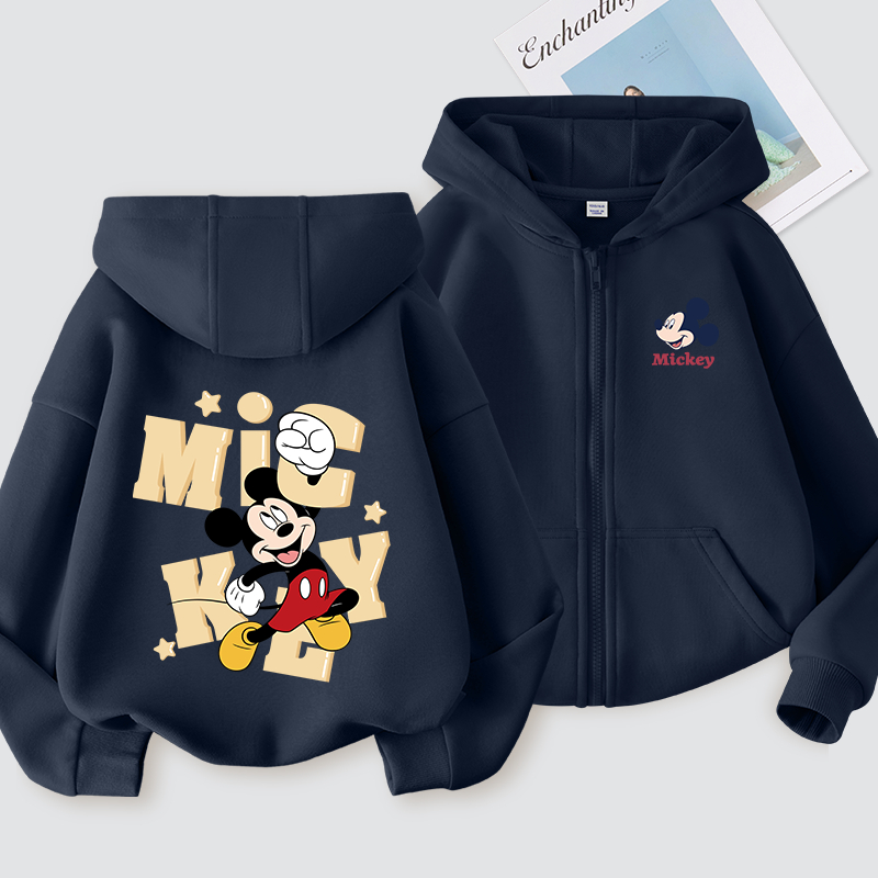 W.G.Q Áo Hoodie cho bé gái / bé trai, áo khoác mỏng mùa xuân thu với in hình chuột Mickey Disney, mềm mại thoải mái thời trang phù hợp
