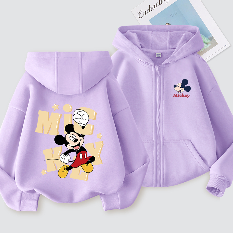 W.G.Q Áo Hoodie cho bé gái / bé trai, áo khoác mỏng mùa xuân thu với in hình chuột Mickey Disney, mềm mại thoải mái thời trang phù hợp