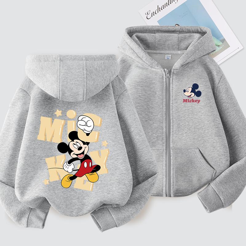 W.G.Q Áo Hoodie cho bé gái / bé trai, áo khoác mỏng mùa xuân thu với in hình chuột Mickey Disney, mềm mại thoải mái thời trang phù hợp