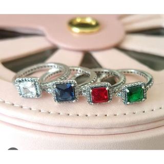Nhẫn Zirconia Vuông Bạc S925 Lấp Lánh - Phù Hợp Làm Nhẫn Cặp Đôi