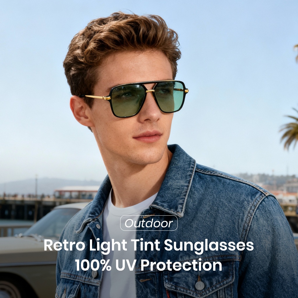 Cyxus Kính Chống Ánh Sáng Xanh Kiểu Aviator Retro Gọng Tròn Cho Làm Việc Máy Tính Và Giải Trí 8317