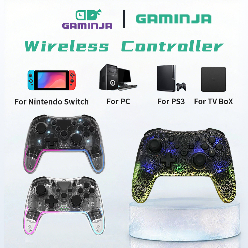 GAMINJA Tay Cầm Chơi Game Không Dây 6 Trục RGB Cần điều khiển rung Cho ...