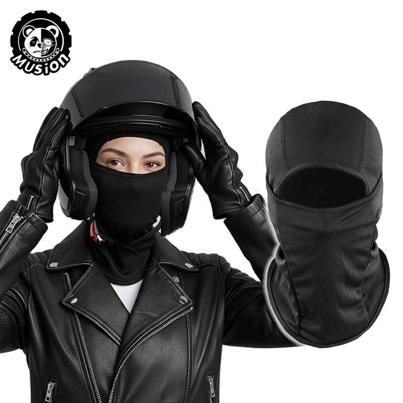 Musion Mũ Balaclava Màu Đen Cho Nữ - Chống Nắng, Bụi Và Gió - Thích Hợp Cho Chạy Bộ, Yoga Và Các Hoạt Động Ngoài Trời