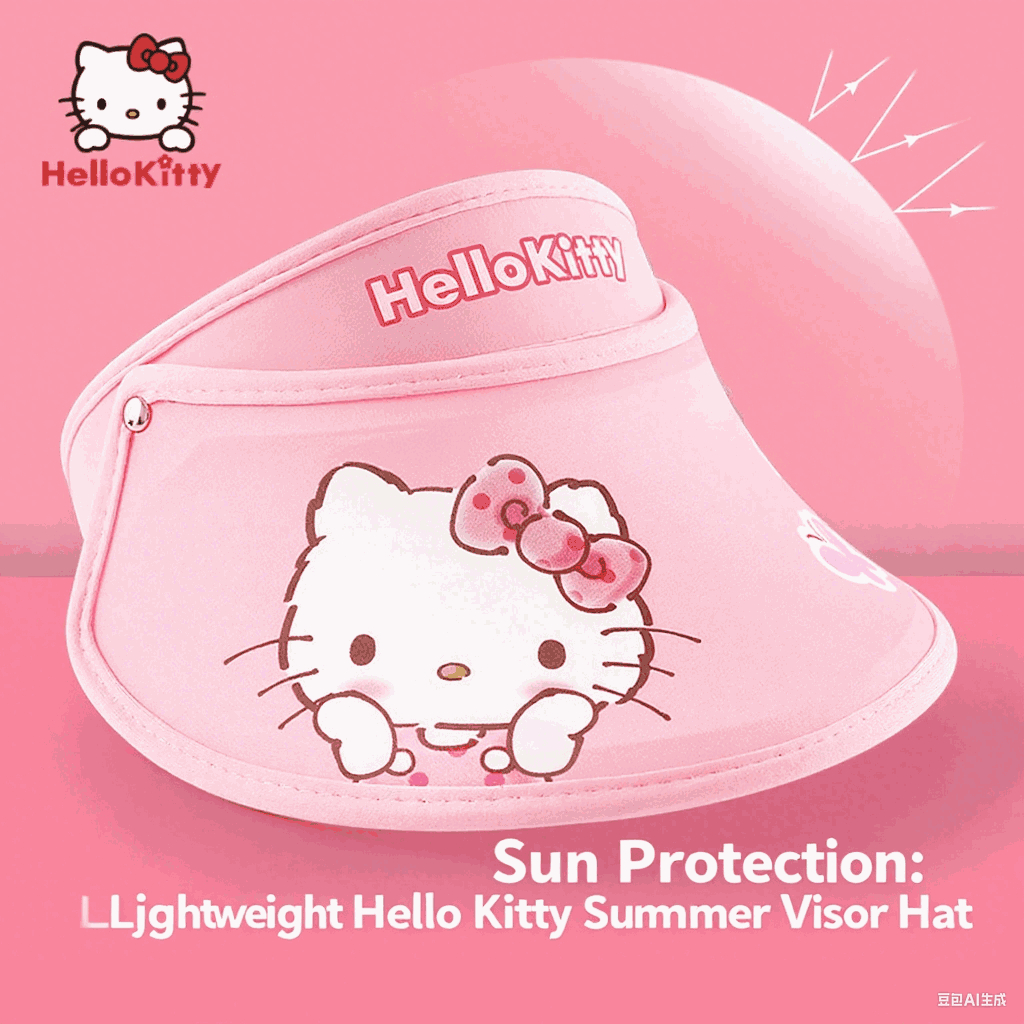 Mũ chống nắng trẻ em Hello Kitty bé gái, thoáng khí, mũ mát mùa hè, kiểu rỗng