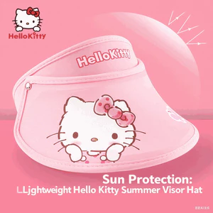 Mũ chống nắng trẻ em Hello Kitty bé gái, thoáng khí, mũ mát mùa hè, kiểu rỗng