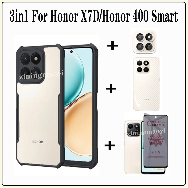 Ốp điện thoại di động chống rơi 4in1 Honor X7D cho Honor 400 Smart X6C X7C X8C X6B X7B X8B X6A X8A Phim riêng tư và ống kính máy ảnh và phim mặt sau