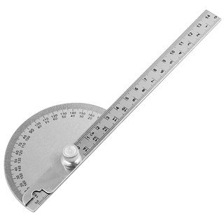 Thước kẻ rắn góc đo chia bằng thép không gỉ 180 độ, thước góc chế biến gỗ bán nguyệt