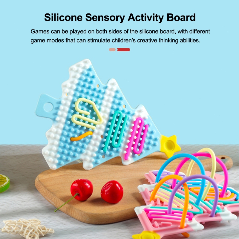 DIY Sáng Tạo Nối Silicon Cảm Giác Hoạt Động Bóp Ban Trẻ Em Vui Nhộn Bận Rộn Ban Cây Giáng Sinh Xếp Hình Trò Chơi Đồ Chơi Quà Tặng Giáng Sinh