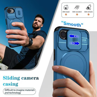 Dành Cho iPhone 16 Pro Max 15 14 Pro 13 Pro Max 15 Plus 16E 14 Pro Max Ốp Điện Thoại Tengfei Giá Đỡ Từ Tính Ống Kính Đẩy Cửa Sổ Chống Sốc Và Chống Rơi PC TPU Vỏ Bảo Vệ Điện Thoại