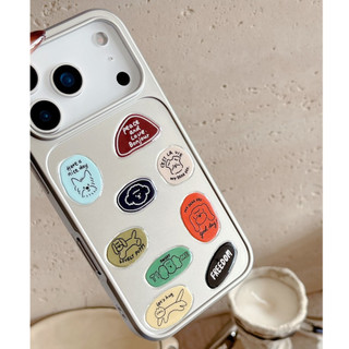 Mạ sang trọng Bạc 3D Chó Con Dễ Thương Miếng Dán Ốp Lưng Điện Thoại iPhone 17Promax 17Pro 16Promax 14 15 Pro Max 13 Thời Trang Nam Nữ Vỏ Điện Thoại Di Động