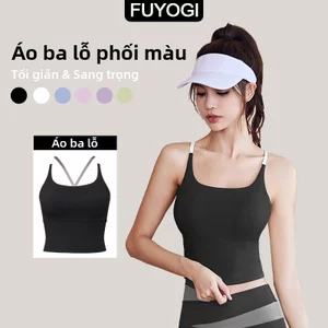 Áo tank màu block dành cho yoga và pilates, có áo ngực tích hợp, thoáng khí cho nữ