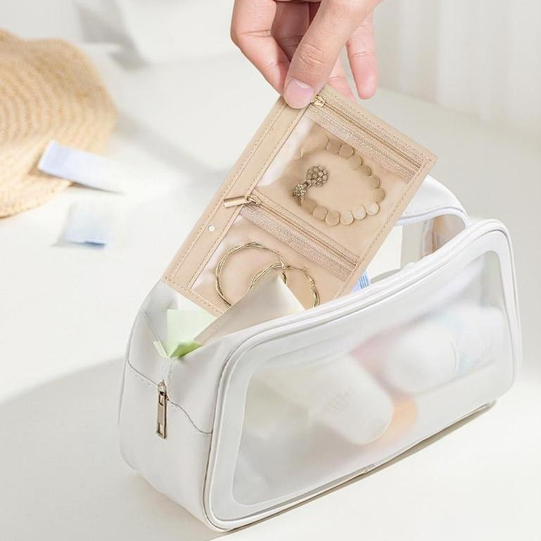Túi đựng đồ trang sức du lịch CASEGRACE, Túi đựng đồ trang sức, 5 chiếc Túi dây kéo nhung trong suốt cho chuyến đi công tác Trang sức tổ chức cho hộp nhẫn bông tai
