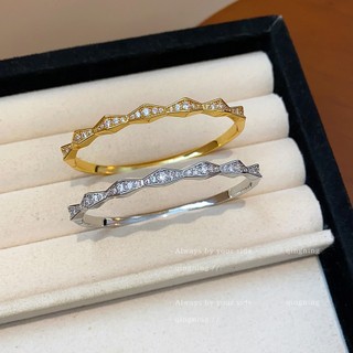Vòng tay hình thoi zircon mạ điện thật - Phong cách đơn giản và cá tính dành cho nữ