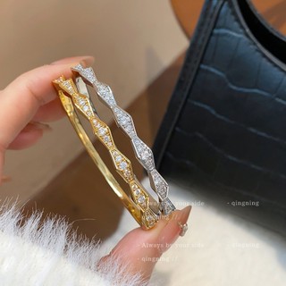Vòng tay hình thoi zircon mạ điện thật - Phong cách đơn giản và cá tính dành cho nữ
