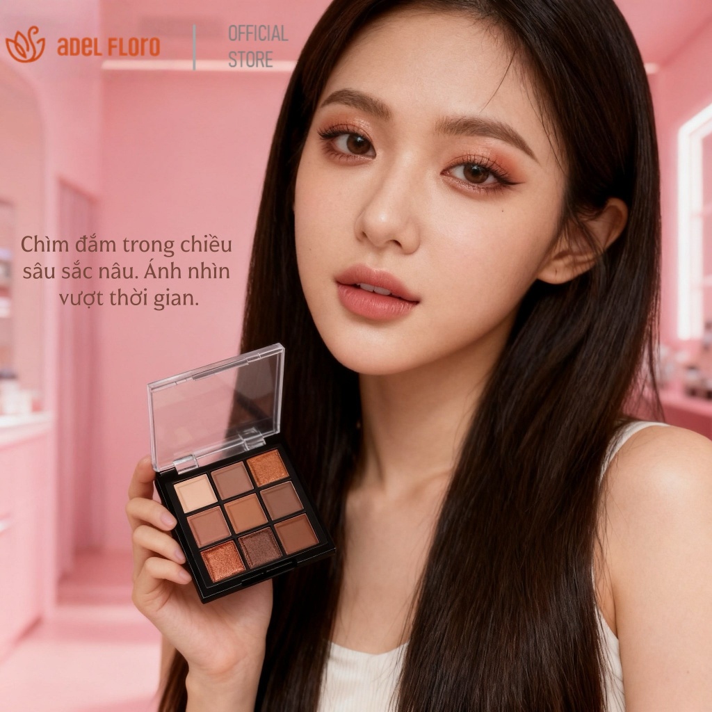🦋【Adel Floro】Palette Mắt 9 Màu SilkBloom-Phối Màu Sang, Lên Màu Siêu Chuẩn, Hiệu Ứng Lụa Mượt Đa Sắc