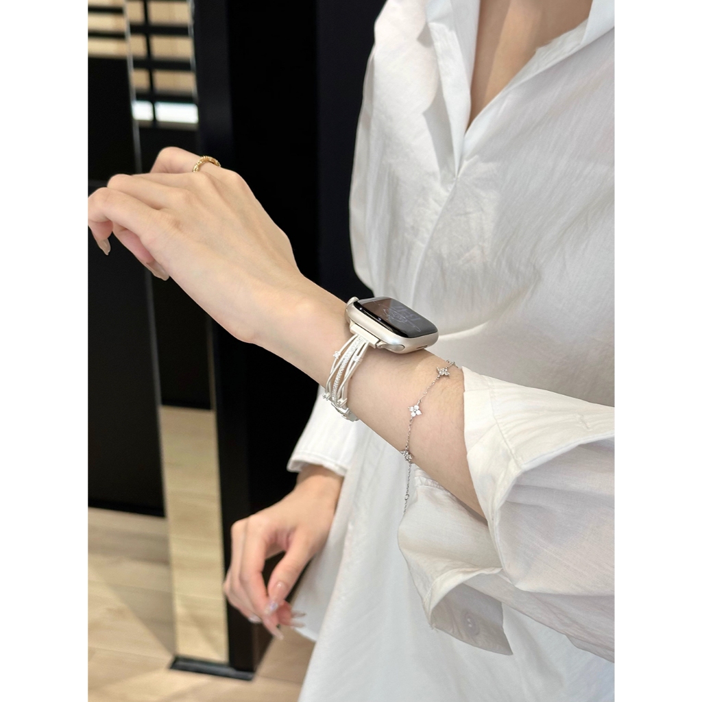 Dây đeo vòng tay rỗng kim cương Flash phù hợp cho Apple Watch S11 SE3 Ultra3 S10 S9 S8 SE S7 S6 Ultra 49mm 46mm 42mm 40mm 44mm 41mm 45mm Dây đeo cổ tay