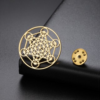 Trâm cài Skyrim Metatron, thép không gỉ, kích thước 31x31mm, quà tặng lý tưởng