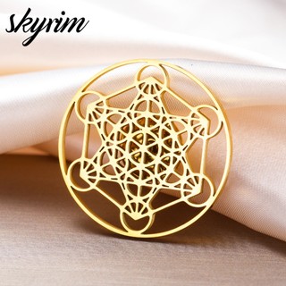 Trâm cài Skyrim Metatron, thép không gỉ, kích thước 31x31mm, quà tặng lý tưởng