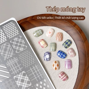 Làm móng tay Tấm thép in hình chuyên dụng Phong cách mới Kẻ sọc kiểu Pháp Bản mẫu con dấu silicon Công cụ chuyển hoa văn tinh tế