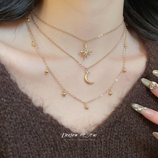 Vòng cổ mặt dây chuyền mặt trăng đính kim cương, xuất xứ từ Châu Âu và Mỹ, phong cách quý tộc Pháp, thiết kế sang trọng