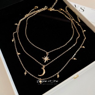Vòng cổ mặt dây chuyền mặt trăng đính kim cương, xuất xứ từ Châu Âu và Mỹ, phong cách quý tộc Pháp, thiết kế sang trọng