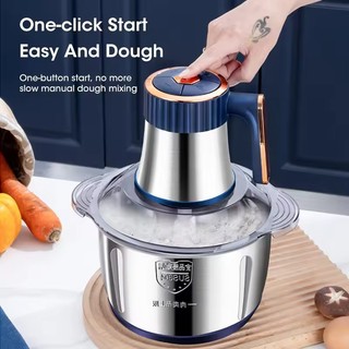 Máy xay thịt tự động 5L công suất lớn mới, xay đa năng, điều chỉnh tốc độ, nấu ăn gia đình