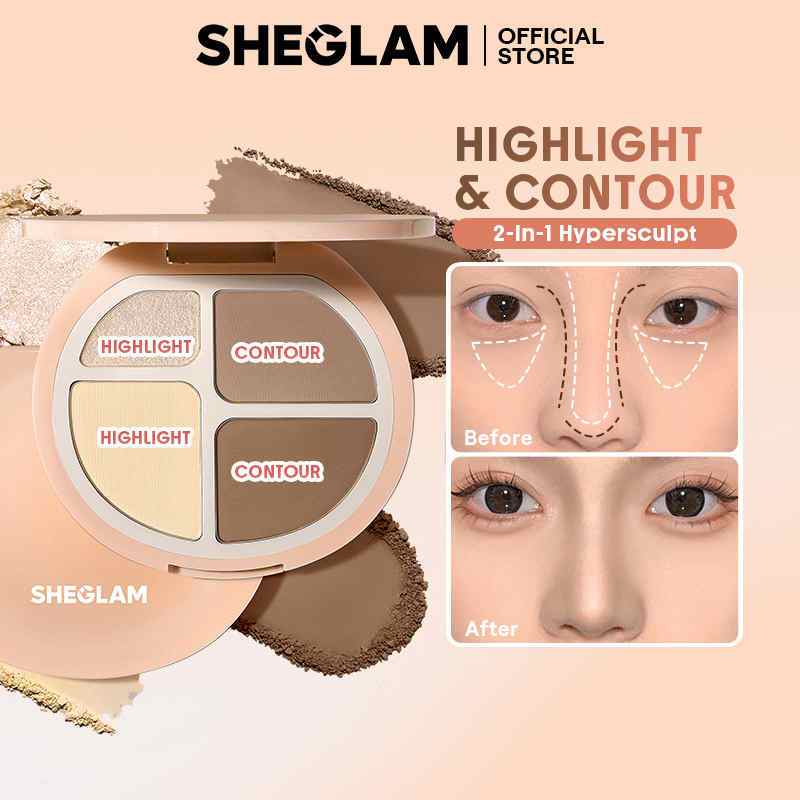 Bảng Phấn Tạo Khối SHEGLAM 4 Trong 1 – Bắt Sáng 3D, Mịn Màng Tự Nhiên, Lên Màu Chuẩn, Lâu Trôi