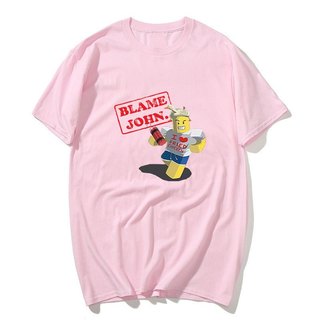Đổ lỗi John Áo Thun In Hình Mùa Hè Nam Nữ Dáng Rộng Ngộ nghĩnh Thời Trang Oversize Cổ Tròn Tay Ngắn Áo Thun Unisex