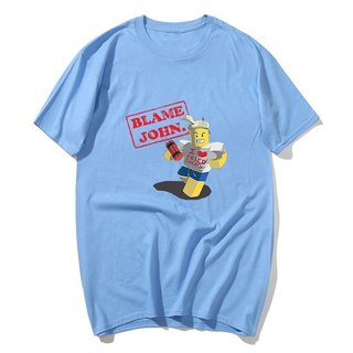 Đổ lỗi John Áo Thun In Hình Mùa Hè Nam Nữ Dáng Rộng Ngộ nghĩnh Thời Trang Oversize Cổ Tròn Tay Ngắn Áo Thun Unisex