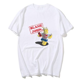 Đổ lỗi John Áo Thun In Hình Mùa Hè Nam Nữ Dáng Rộng Ngộ nghĩnh Thời Trang Oversize Cổ Tròn Tay Ngắn Áo Thun Unisex