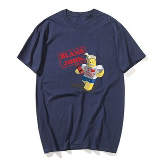 Đổ lỗi John Áo Thun In Hình Mùa Hè Nam Nữ Dáng Rộng Ngộ nghĩnh Thời Trang Oversize Cổ Tròn Tay Ngắn Áo Thun Unisex