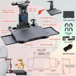 Bàn Khay Ghế Sau Ô Tô, Khay Có Thể Gập Lại Ghế Sau Laptop Bàn Du Lịch Ô Tô, Khay Đựng Thức Ăn Ghế Sau Ô Tô Đa Năng, Bàn Ô Tô Có Giá Đỡ Điện Thoại, Để Làm Việc, Viết, Ăn, Trà — ảnh 4