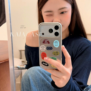 Mạ sang trọng Bạc 3D Chó Con Dễ Thương Miếng Dán Ốp Lưng Điện Thoại iPhone 17Promax 17Pro 16Promax 14 15 Pro Max 13 Thời Trang Nam Nữ Vỏ Điện Thoại Di Động