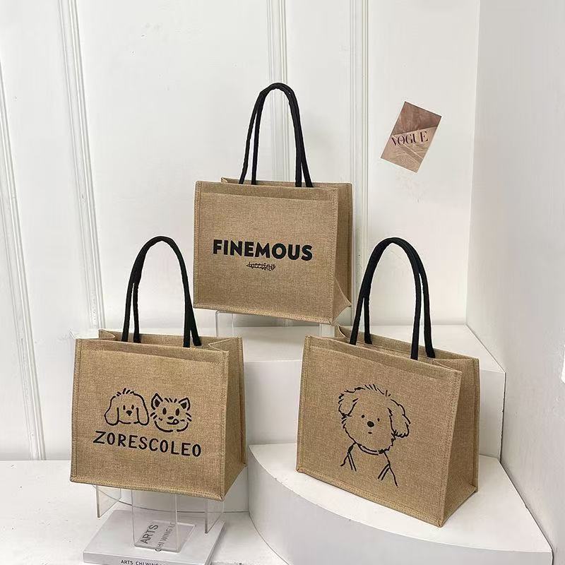 Túi Tote Vải Lanh Cotton Phiên Bản Hàn Quốc, Phong Cách Mục Vụ, Dùng Đi Mua Sắm/Du Lịch/Đi Làm