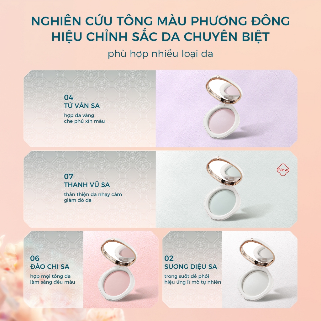 Florasis ( Hoa Tây Tử) Phấn Phủ Dạng Nén Flawless Jade Breathable - Kết Cấu Nhẹ, Hiệu Ứng Làm Sáng Cho Da Hỗn Hợp 7g