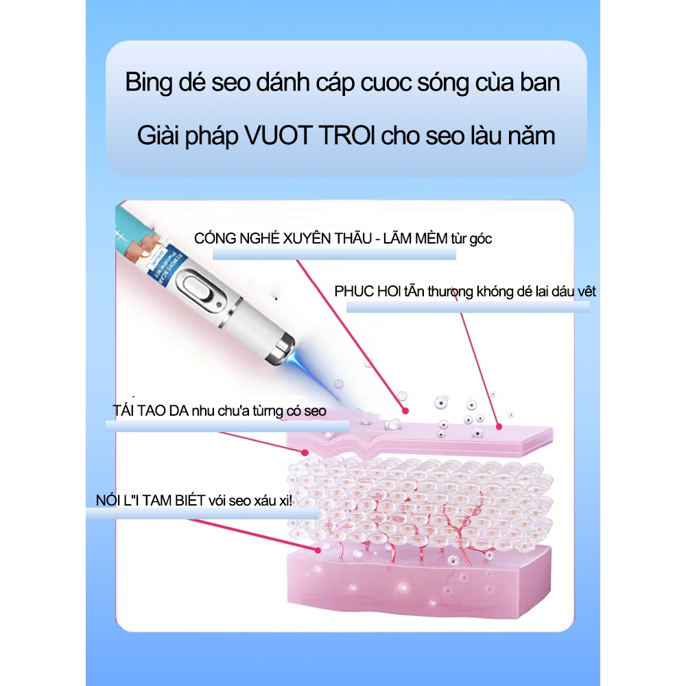 Bút laser nhập khẩu Nhật Bản loại bỏ sẹo tại nhà, thao tác dễ, không để lại dấu vết