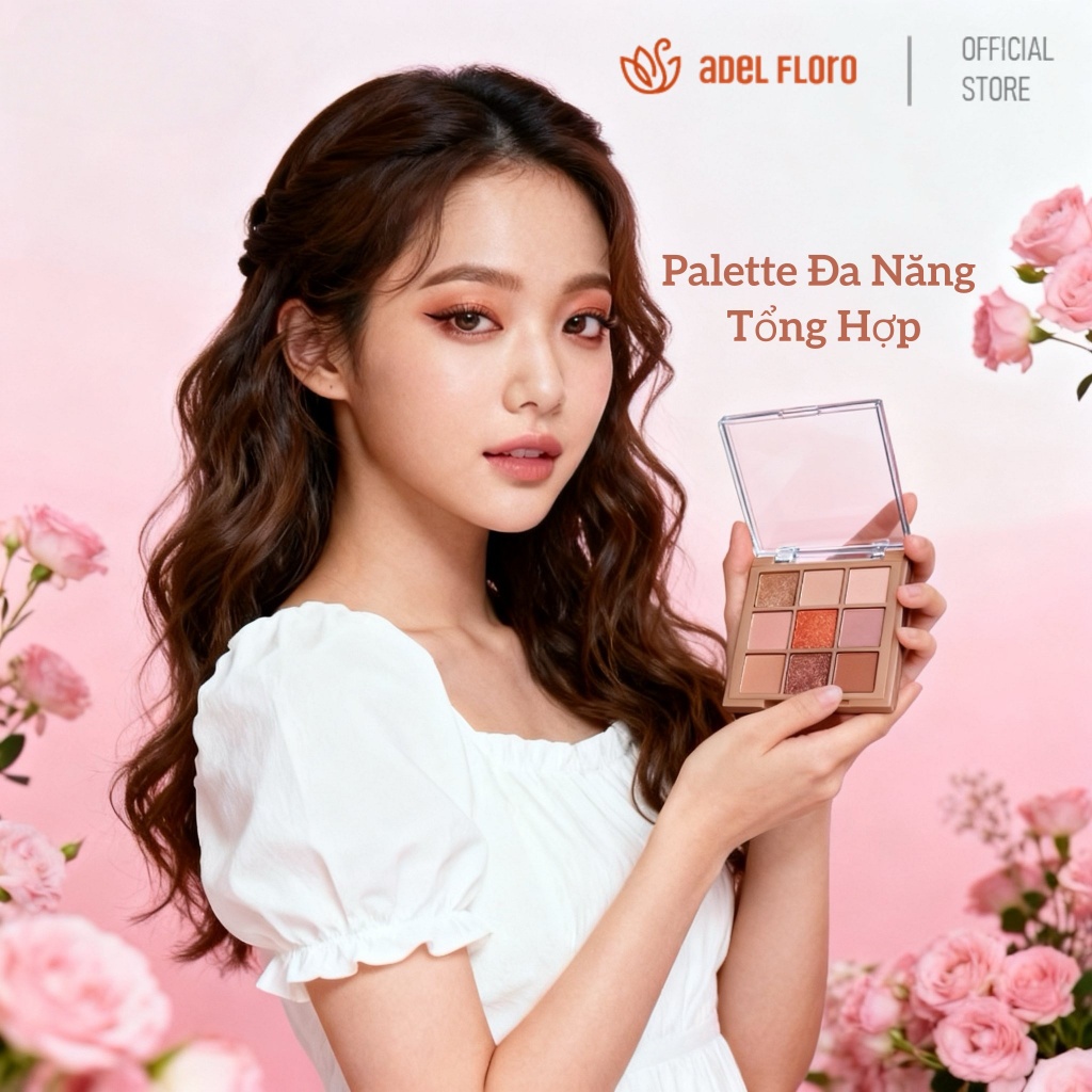 🦋【Adel Floro】Palette Mắt 9 Màu SilkBloom-Phối Màu Sang, Lên Màu Siêu Chuẩn, Hiệu Ứng Lụa Mượt Đa Sắc