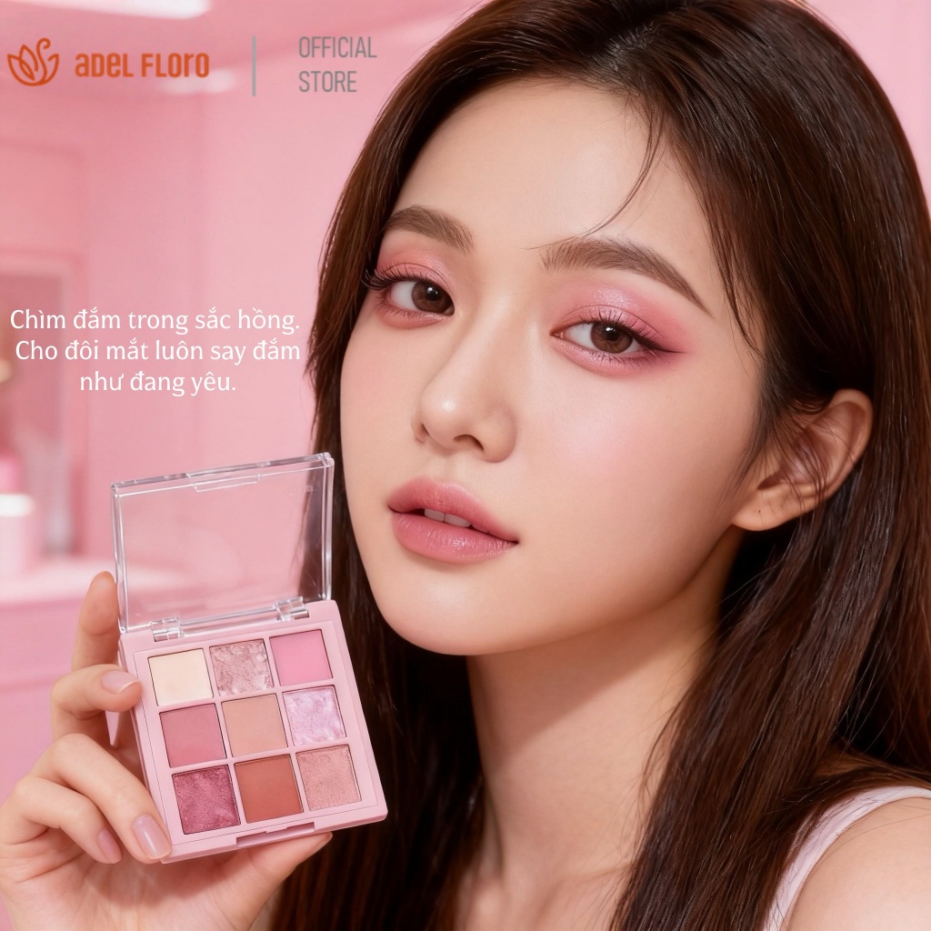 🦋【Adel Floro】Palette Mắt 9 Màu SilkBloom-Phối Màu Sang, Lên Màu Siêu Chuẩn, Hiệu Ứng Lụa Mượt Đa Sắc